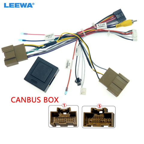 LEEWA-arnés de cableado de Audio para coche, adaptador de cable de instalación estéreo de 16 pines con caja Canbus para Chevrolet Cruze Trax AVEO # CA6638 ► Foto 1/6