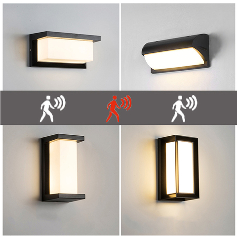 Iluminación LED de pared para exteriores, lámpara impermeable de 18W con Sensor de movimiento para porche, patio, jardín, AC110V/220V ► Foto 1/6