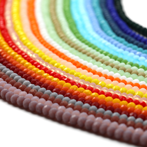 1 Strand perlas de cristal Rondelle colores mate perlas de vidrio para fabricación de joyería Diy hecho a mano joyería ABALORIOS ► Foto 1/6