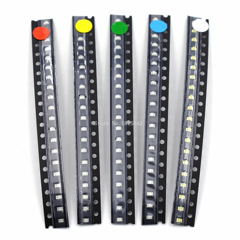 5 colores 100 unids/lote 0805 SMD LED Kit de blanco rojo amarillo verde azul diodo emisor de luz conjunto venta al por mayor ► Foto 1/6