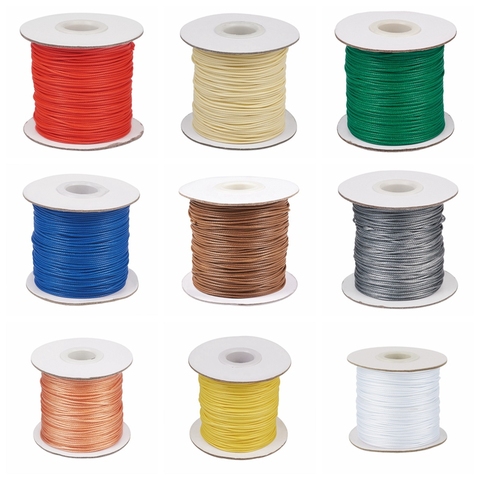 Alrededor de 88 metros/rollo de 1mm Multi colores coreano encerado cordón poliéster hilo cadena correa para fabricación de joyería DIY, collar, pulsera, ► Foto 1/6