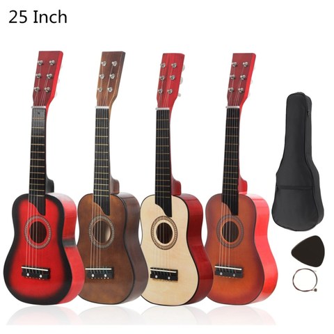 Guitarra de 25 pulgadas, guitarra acústica en tilo americano con púas, guitarra grande para niños y juego de guitarra de principiante ► Foto 1/6