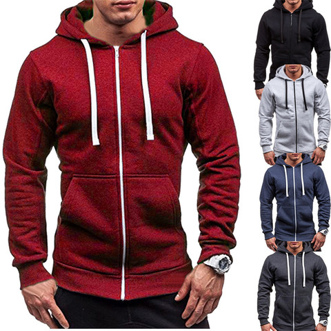 Harajuku 2022 Sudadera con capucha de algodón para hombre Casual sudadera media cúpula completa con capucha y cremallera sudadera Otoño Invierno sudaderas con capucha de los hombres ► Foto 1/6