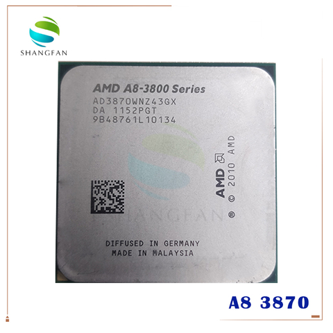 AMD A8 Series A8 3800 A8 3870 A8-3870 3GHz 100W Quad-Core CPU procesador AD3870WNZ43GX A8 3870K Socket FM1/ 905pin ► Foto 1/2