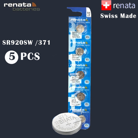 Renata-batería de reloj, pila de botón hecha en suiza, 100
