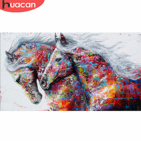 HUACAN diamante pintura caballo Kits a mano costura DIY diamante del bordado de Animal mosaico de imagen ► Foto 1/6