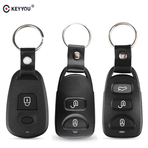 KEYYOU-Funda de mando a distancia para coche, carcasa de repuesto para Hyundai, Kia, Elantra, Tucson, Sonata, Santa FE, Carens, 2 + 1, 2, 3 + 1 botones, funda de llave de control remoto para coche ► Foto 1/6