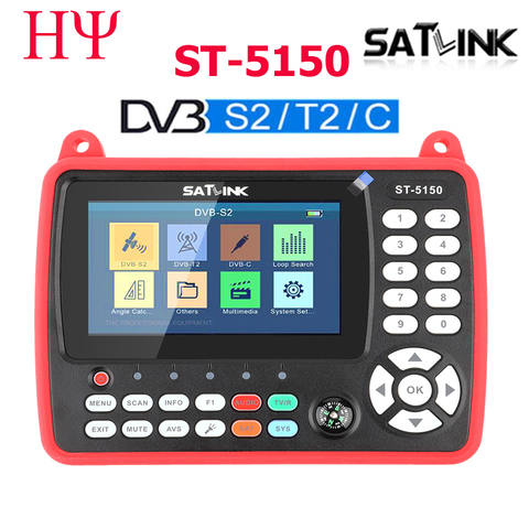 SATLINK-Detector satelital Original ST-5150/T2/C, dispositivo medidor HD H.265, DVB-S2 HEVC compatible con QPSK 8PSK 16APSK 4,3 pulgadas TFT LC ► Foto 1/6