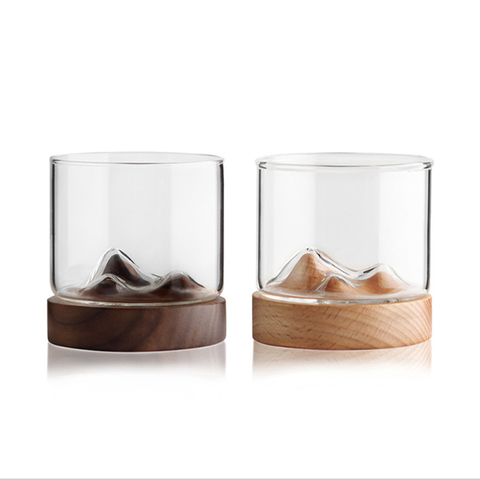 5oz montaña jarra vaso de vino con madera té chino té taza Fondo vasos de whisky japonés hogar taza de té de madera regalo ► Foto 1/6