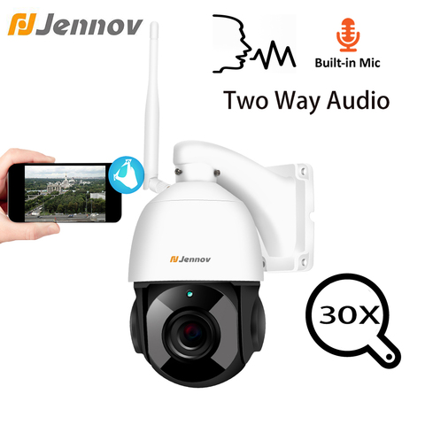 Jennov 1080P 4,5 pulgadas 30X Zoom PTZ CCTV de seguridad velocidad Domo cámara de vigilancia de vídeo cámara IP al aire libre WiFi dos audio ONVIF camaras de seguridad inalambricas para el hogar camara wifi exterior ► Foto 1/6