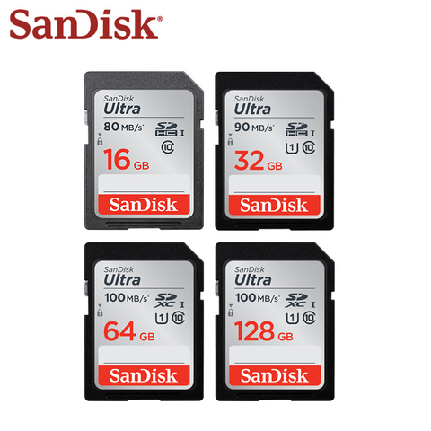 SanDisk, tarjeta Ultra SD C10 Max 100 MB/s, tarjeta Flash 16GB 32GB 64GB 128GB SDXC SDHC Clase 10, tarjeta de memoria para cámara ► Foto 1/6