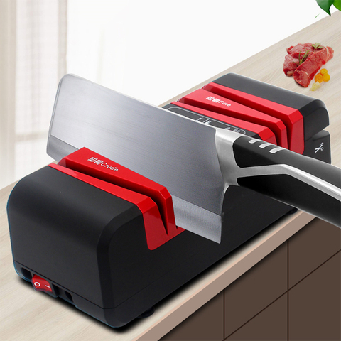 Afilador de cuchillos eléctrico multifuncional, doméstico de corte automático afilador de cuchillos, 220V, tijeras, amoladora, herramientas de cocina ► Foto 1/6