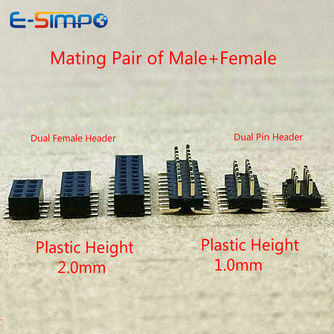 1,27mm súper fino doble fila SMD Pin Header (PH1.0mm) bajo perfil hembra Header (PH2.0mm) pcb conector 2x 4P/5/6/7/8/10/12/32/50P ► Foto 1/5