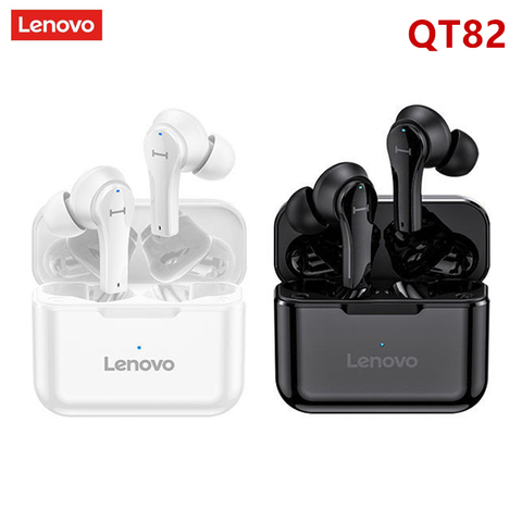 Lenovo-auriculares inalámbricos QT82 con TWS, cascos con Bluetooth V5.0, Control táctil, estéreo, HD, parlantes, IPX5, deportivos, impermeables, intrauditivos ► Foto 1/6