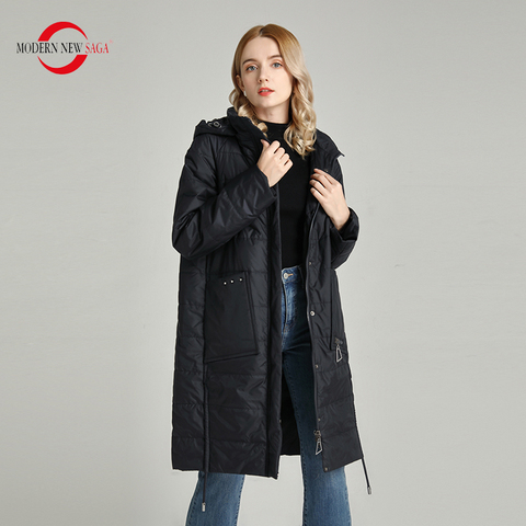 SAGA-abrigo largo informal con capucha para mujer, chaqueta acolchada para mujer, abrigo, chaqueta acolchada, Parka, primavera 2022 ► Foto 1/6