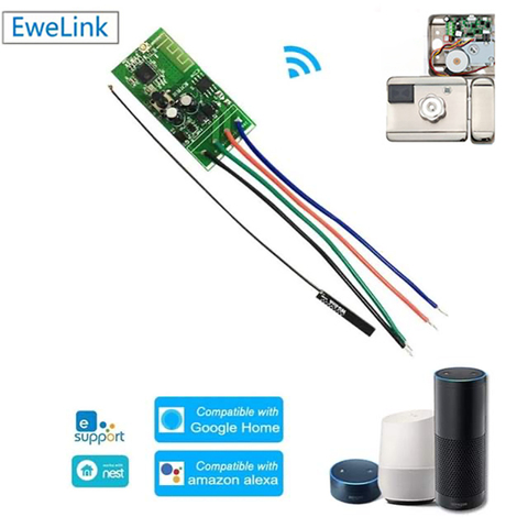 EWelink-interruptor inteligente WiFi 12V CC, módulo de bloqueo electrónico, Control por aplicación, funciona con Alexa, Google Home, IFTTT ► Foto 1/6