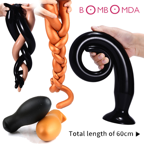 Consolador extra largo de 60cm, consolador Anal largo de silicona, consolador tapón Anal erótico, sexo, juguete para adultos para mujeres, hombres, dilatador Anal ► Foto 1/6