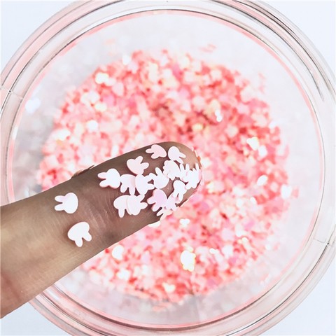 Lentejuelas brillantes ultrafinas en forma de conejo para manualidades, lentejuelas para arte en uñas, manicura, boda, Navidad, confeti de decoración, 4mm ► Foto 1/6