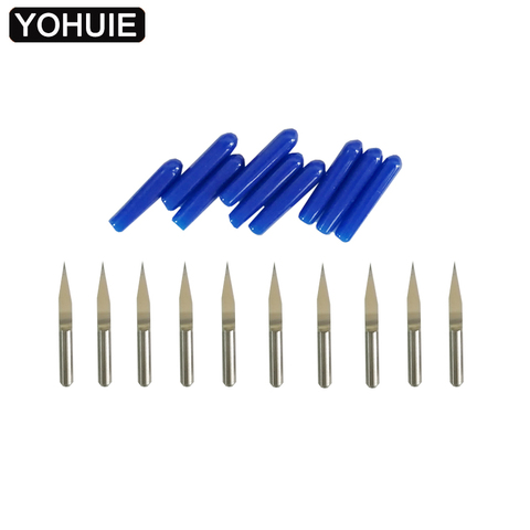 YOHUIE 10 Uds máquina de grabado CNC bits 3.175mm para madera PCB grabador consejos de fresado DIY cuchillo para 3018 CNC 2418, 1610 ► Foto 1/6