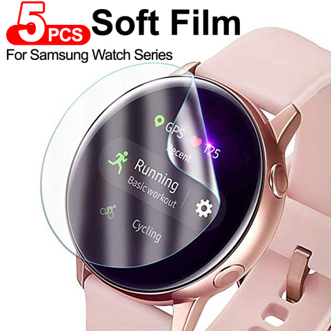 Protector de pantalla para Samsung Galaxy watch Active 1, 2, 44mm, 40mm, película suave para Samsung Gear S3, cubierta de película completa ultrafina, 5 uds. ► Foto 1/6