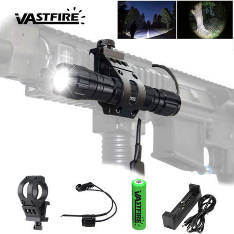 Linterna led 501B para rifle de caza, luz táctica en color rojo, verde o blanco, ideal para pistola, apropiada para riel 20 mm, 5000 lm, Q5 T6 ► Foto 1/6