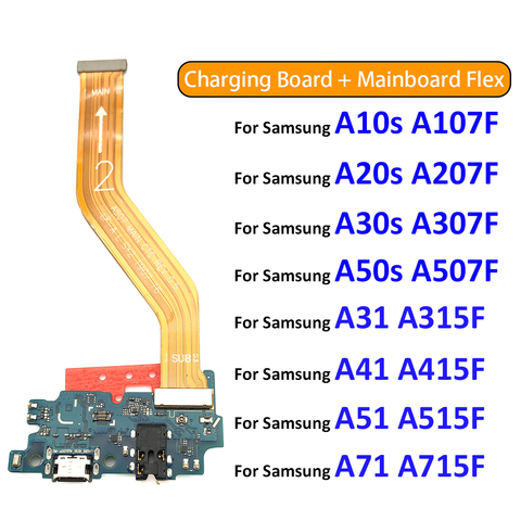 1SET para Samsung A10S A20S A21S A30S A50S A31 A41 A51 A71 placa base placa principal conector USB puerto de carga del muelle de Flex ► Foto 1/6