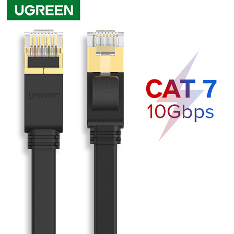 Ugreen Cat7 Cable de Ethernet de 10Gbps RJ45 Lan UTP Cable de red Cable de conexión de Cable para Router módem portátil PC 10m/50m supervelocidad ► Foto 1/6