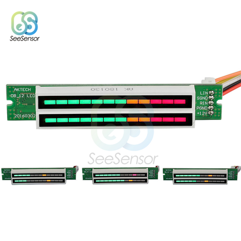 Minibarra de luz LED con indicador de 12 niveles, amplificador estéreo de Medidor de VU, placa de velocidad de luz ajustable con modo AGC, CC de 7-12V ► Foto 1/6