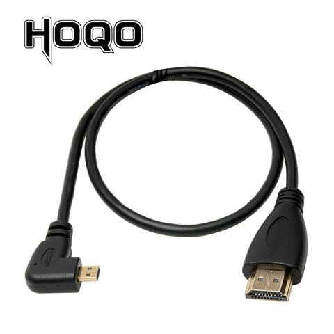 Cable de Micro HDMI a HDMI de 90 grados, arriba/abajo/izquierdo/derecho, Cable Micro HDMI de ángulo para cámara Digital Sony a6400 GH4 tablet 50cm/150cm ► Foto 1/4
