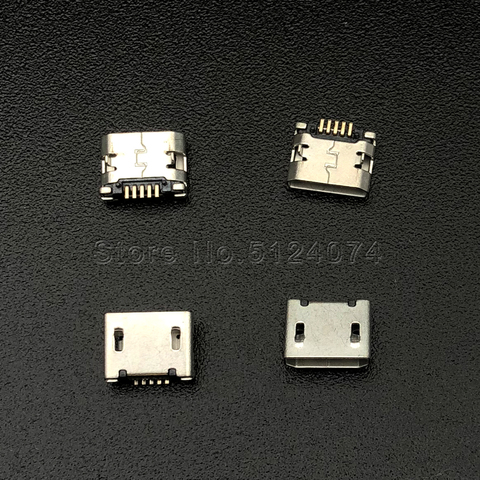 50 unids/lote MINI micrófono MK5P 5pin hembra toma micro USB 5P DIP interfaz conector parte frontal insertar y pasta trasera boca plana 5,9mm ► Foto 1/1