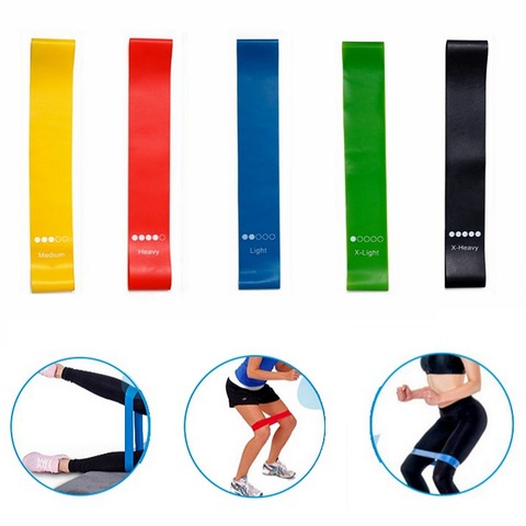 5 unids/set bandas de goma de resistencia de Yoga equipo de Fitness 0,35mm-1,1mm bandas de elástico de entrenamiento deportivo de Pilates ► Foto 1/6