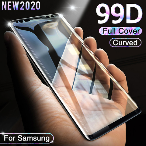 Vidrio templado curvo completo para Samsung Galaxy S9 S8 Plus Note 9 8, Protector de pantalla para Samsung S7 S6 Edge Plus S9, película protectora ► Foto 1/6