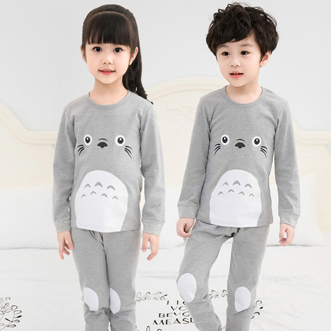 Conjunto de ropa de otoño para niños, pijamas de unicornio Totoro, pijamas de algodón para niñas, pijamas para bebés ► Foto 1/6