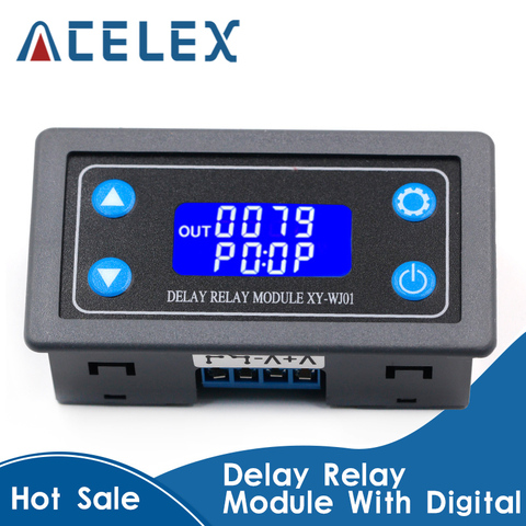 DC12V Digital LED módulo de relé de retardo de tiempo programable relé temporizador interruptor de Control de tiempo el ciclo con el caso para el interior ► Foto 1/6