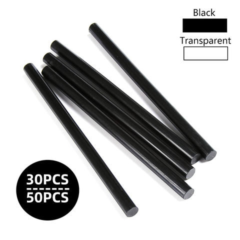 30 Uds 50 Uds pegamento Negro transparente palos 7-11mm hecho a mano DIY pegajoso fuerte pegamento para pistola de pegamento barritas de pegamento de fusión caliente ► Foto 1/6