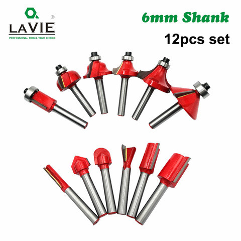 12pcs 6mm Shank Router Bit Set Trimming Straight Corner Beading Bits for Wood Milling Cutter Carbide Cutting Woodwork Tool 06011 ► Foto 1/6