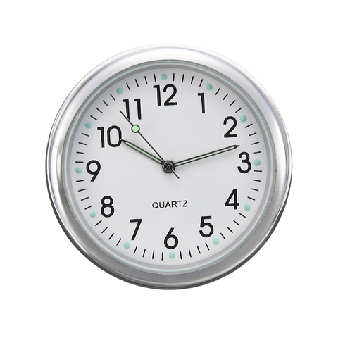 Reloj pequeño de cuarzo con adhesivo de doble cara para coche, cronógrafo analógico, luminoso, adorno decorativo, 4x4cm ► Foto 1/6