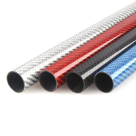 2 unids/lote 500mm Tubo de fibra de carbono de 3K superficie brillante, azul, rojo, Plata diámetro 10mm 12mm 14mm 16mm 18mm 20mm 22mm 24mm 26mm 28mm ► Foto 1/3