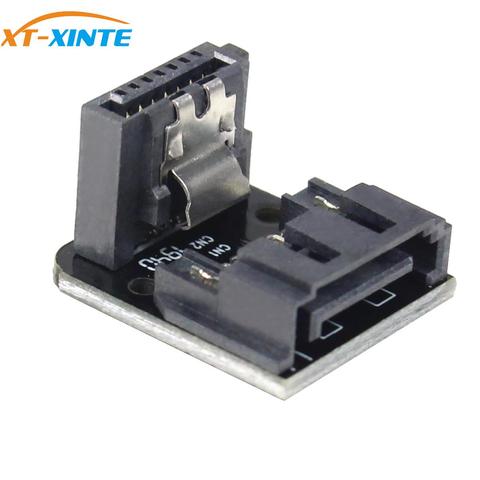 Convertidor SATA de 7 pines macho a 7 P hembra adaptador en ángulo de 90 grados, placa base para ordenador de escritorio, PC, SSD, HDD ► Foto 1/5