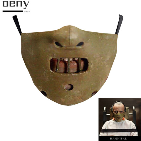 Hannibal Lecter caníbal Cosplay máscaras adultos calle deportes a prueba de polvo respirable lavable máscara de Halloween disfraz Horrible ► Foto 1/6