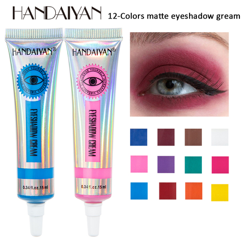 HANDAIYAN-Crema de sombra de ojos brillante, sombra de ojos fácil de usar, maquillaje verde y púrpura de larga duración, Cosméticos de sombras ► Foto 1/6