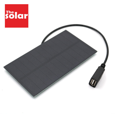 Cargador de batería Solar con salida USB, 5V, 300MA, Puerto hembra, 5,5 V, 1,65 W, reguladores de carga, 3,7 V, 18650 ► Foto 1/6