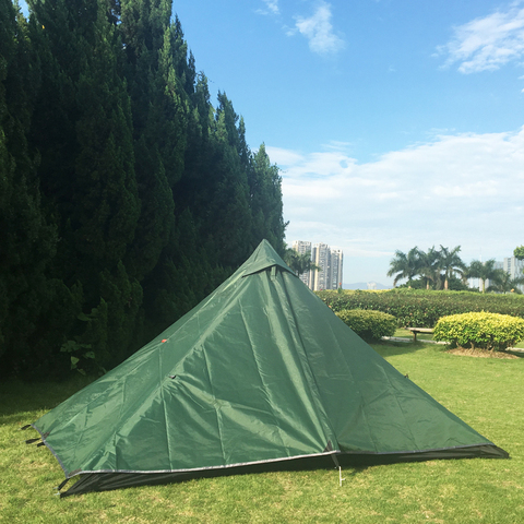 Tienda de pirámide ultraligera para una sola persona, Teepee impermeable para acampar en 4 estaciones, senderismo, caza, tienda de mochilero ► Foto 1/5