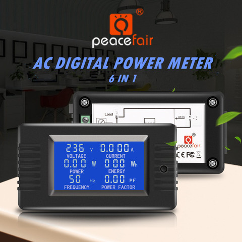 Medidor de voltaje de Carga inteligente para el hogar, voltímetro Digital de CA, 6 en 1, 220V, 5A, 10A, 100A, Kwh ► Foto 1/1