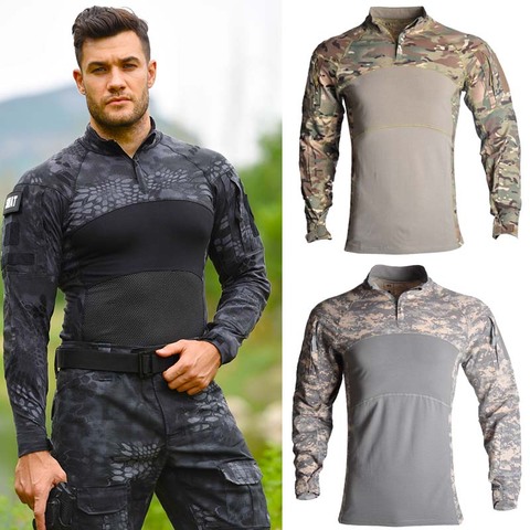 HAN WILD-Camisa Militar + Pantalones, trajes de camuflaje, Camisa de combate táctico del ejército, pantalones de senderismo, traje de fuerzas especiales ► Foto 1/6