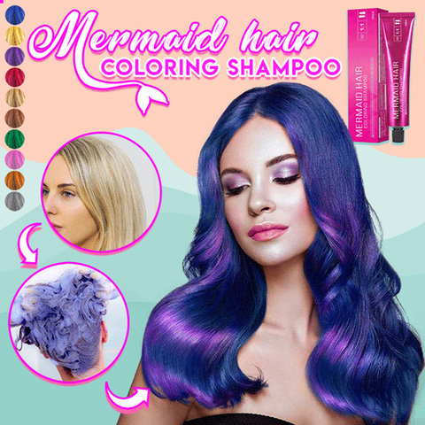 Mermaid Hair Coloring Shampoo champú de cabello seguro suave, champú de teñido sin químicos, Gel Herbal para coloración del cabello ► Foto 1/6