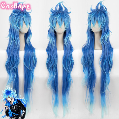 India sudario Cosplay retorcido las maravillas Cosplay 120cm rizado largo azul peluca Cosplay Anime Cosplay resistente al calor pelucas sintéticas ► Foto 1/1