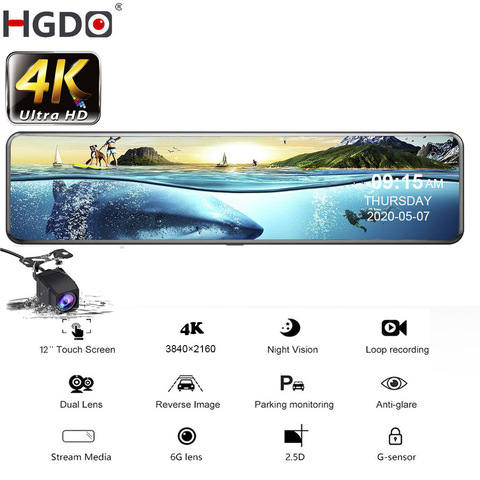 HGDO 4K del coche DVR 2160P 12 