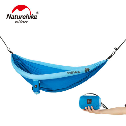 Hamaca de Camping Naturehike 0,79g 2 personas 210T Nylon 200 kg peso del cojinete hamaca de paracaídas con mosquitera plegable portátil ► Foto 1/6