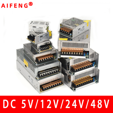 AIFENG de conmutación fuente de alimentación 110 V/220 V a 5V 12V 24V 48V 48V led de alimentación suministro de CCTV/tira de LED AC a adaptador de fuente de CC ► Foto 1/6